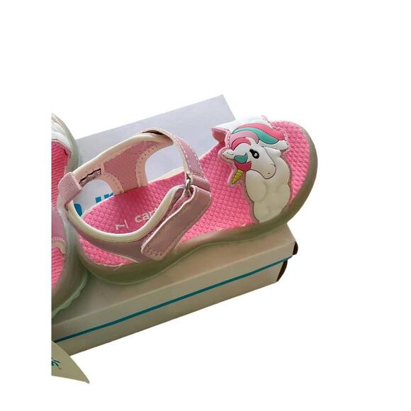 Sandals Pink Unicorn Light-Up Soles By Carter's Toddler Girls 7 - Picture 4 of 7